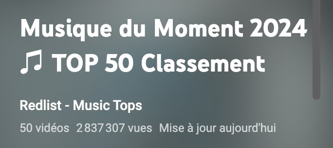 Image de couverture playlist youtube
